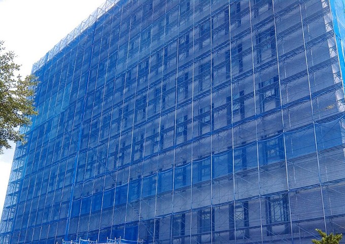 JS鷹架搭設的單管施工架,用於建築外牆工程