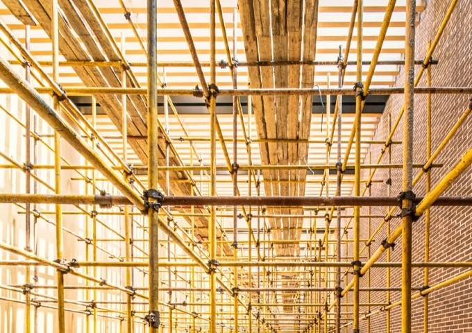 建築物轉角的單管施工架搭設細節